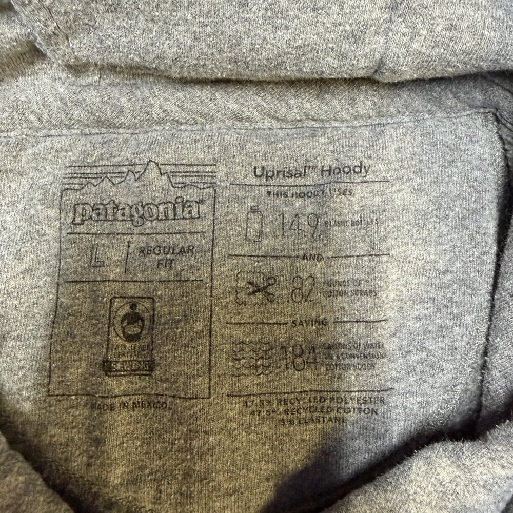 Patagonia Women’s Fitz Roy Bear Uprisal Hoody Large Gray EUC - Picture 10 of 10